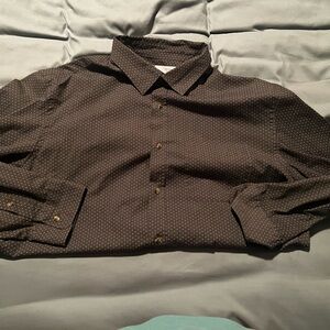 Old Navy Charcoal Polka Dot Everyday Shirt XL